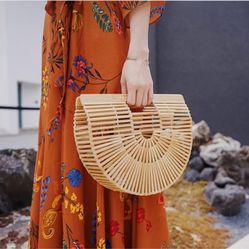 Bamboo satchel bag