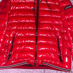 Red Calvin Klein Puffer Jacket