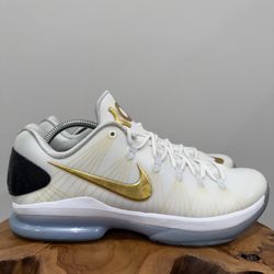 Size 11 - Nike KD 5 Elite White Gold 585385 100 Kevin Durant RARE Sneaker