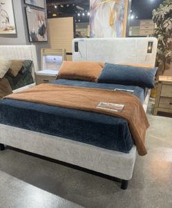 Queen bed with Lights and USB PORT ( MODERN HOME FURNITURE)