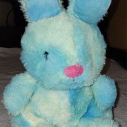 2019 Animal Adventure Pastel Blue and Pastel Green Tie Dye Effect 12" Plush Bunny in Perfect Condition
