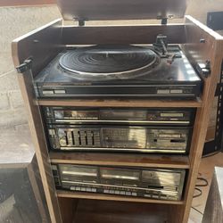 Vintage Record Player And Cassette Player