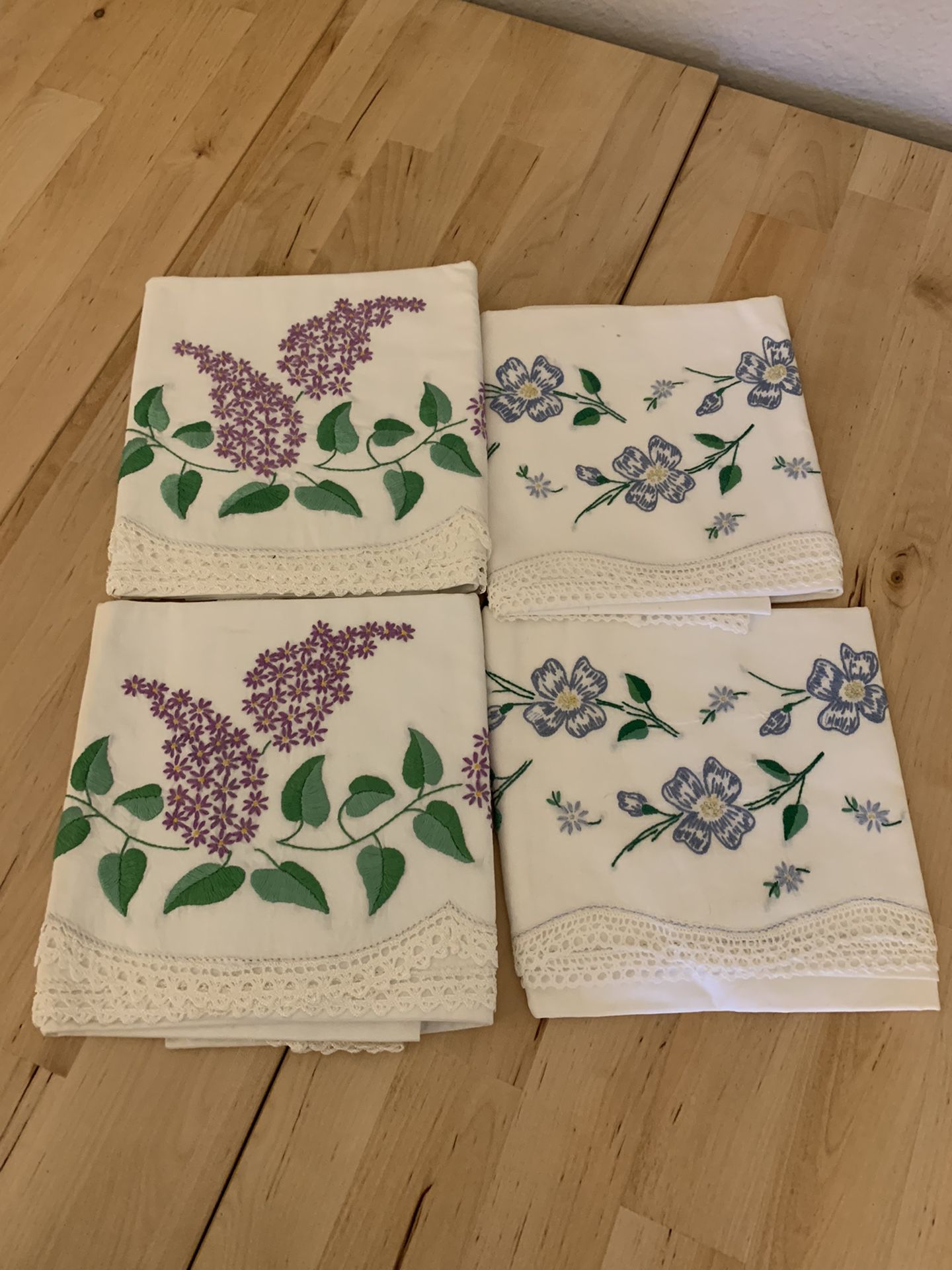 Vintage Hand Embroidered Pillowcases