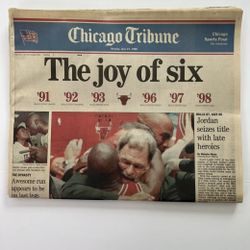 Chicago Tribune June 15, 1998 Chicago Bulls 6th Championship 