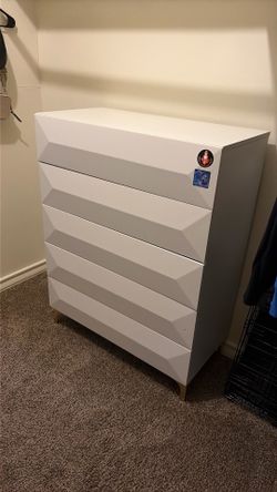 White drawers gold legs