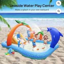 Inflatable Pool, 95 X 75 X 40in Rectangular Swimming Pool For Toddlers, Kids, Family (NEW)