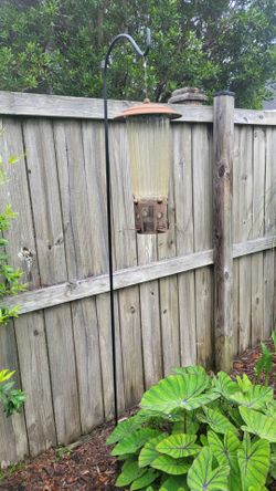 Bird feeder with shepherd hook