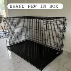 New In Box 42"x28"x31" Xl'Xxl Dog Crate $75 Up To 90lbs 2 Door Folding Dog Cage, Potty Training Divider, Floor Tray Jaula De Mascota 