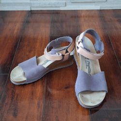 Papillio By Birkenstock Eve Wedge Suede Sandal in lavender EU 40 US 9
