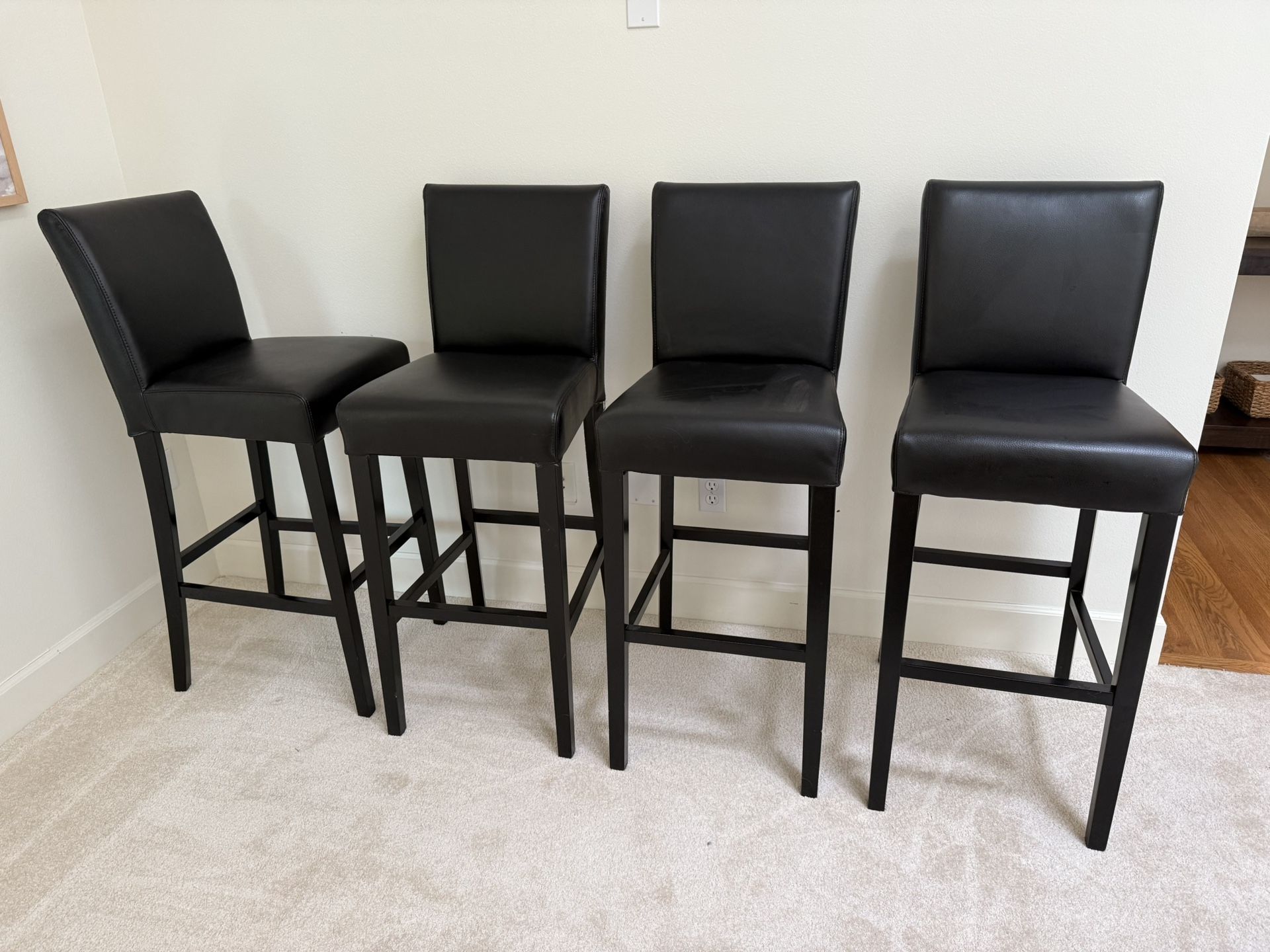 Crate And Barrel Leather Bar Stools