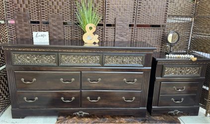 Used Sandberg Furniture Andorra 7-drawer Dresser and Mirror $179 and nightstand $49 available only
