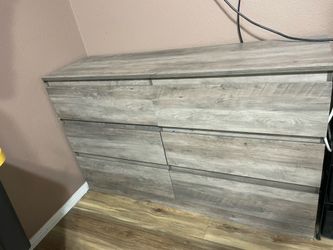 6 drawer gray wood luxurious wardrobe / cabinet