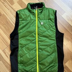 Spyder Puffer/Fleece Vest Large Green 