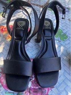Vince Camuto Black Block Heel Sandals – Women’s Size 7