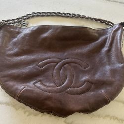 Chanel Brown Shoulder Bag, Authentic