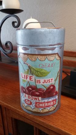 Ole fashion cherry galvanized tin