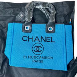 Blue Medium Tote Bag