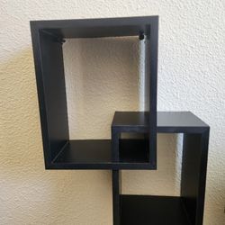 2 Small Black Geometric Shelves