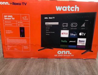 Open box used less than a month Onn. 43" Class 4K UHD (2160P) LED Roku Smart TV HDR