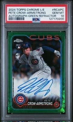 2024 Topps Chrome Pete Crow Armstrong Rookie Auto Green /99 PSA 10