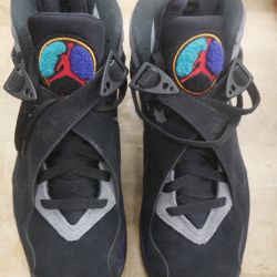Air Jordan Retro 8 Aqua Men's Sneakers Size 8  VW1 305381-006 USED. GOOD CONDITION. 