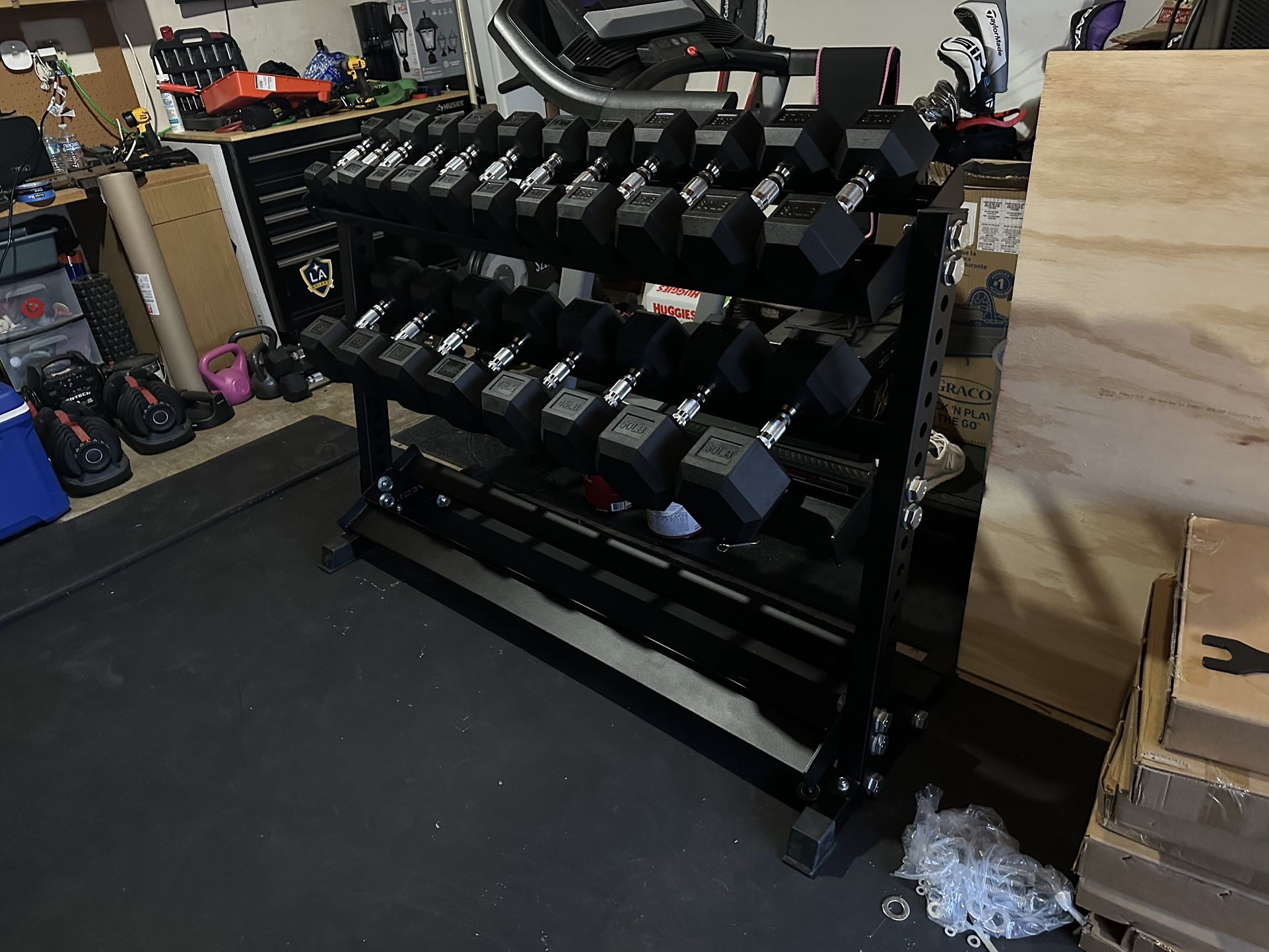 5-50lbs Dumbbells w/Rack