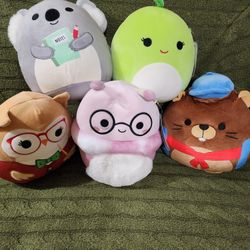 New Squishmallow 5 Piece Plush Christmas Gift Bundle