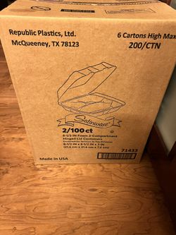 Three Compartments Hinged Lid Containers 