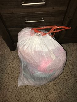 trash bag full of baby clothes 9-18 months