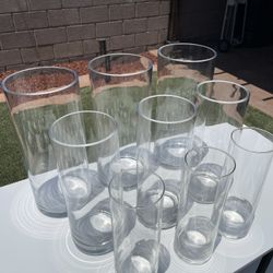 Glass Vases 9 Pieces 