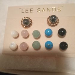 Lee Sands Vintage Set Of 6 Earrings/ Never Worn 