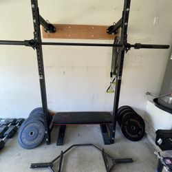 Folding Squat Rack And Weights