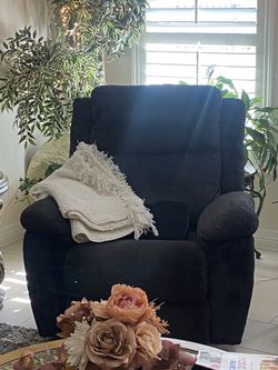 Dark Blue Velvet Lazy Boy Recliner