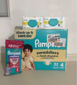 Pampers Swaddlers Size 4 Diapers 164 Count