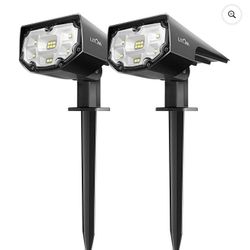 Litom 12 LED 2-in-1 Wireless Outdoor Solar Landscaping Light for Yard Garden Driveway Porch Walkway Pool Patio, 2 Pack Cold White