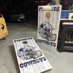 Custom Football Cornhole Boards – Helmet Design – Gilbert