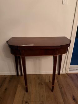 Mahogany Demilune Console Table with Inlay