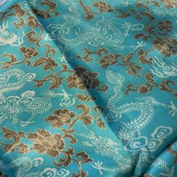 Dead stock dragon peony floral print satin charmeuse fabric 3 yards X 5’