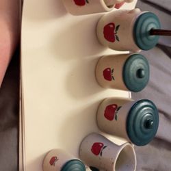 THT 1997 Vintage Country Apple Dishes Multicolor Doll House Collectible