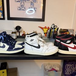 Nike Air Jordan 1 GS Size 5.5 Obsidian Yin Yang Gym Red