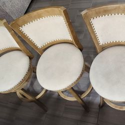 3 Swivel Bar Stools with Backs