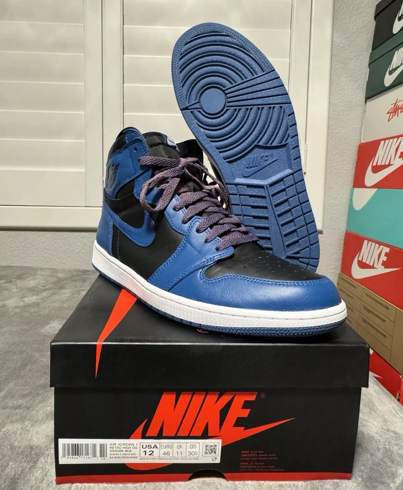 Size 12 - Jordan 1 Retro OG High Dark Marina Blue VNDS