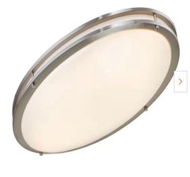 32.5 in. Brushed Nickel Oval 40 Watt Dimmable LED Flush Mount with Opal Acrylic Shades