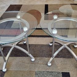 Chrome Glass Top Tables 