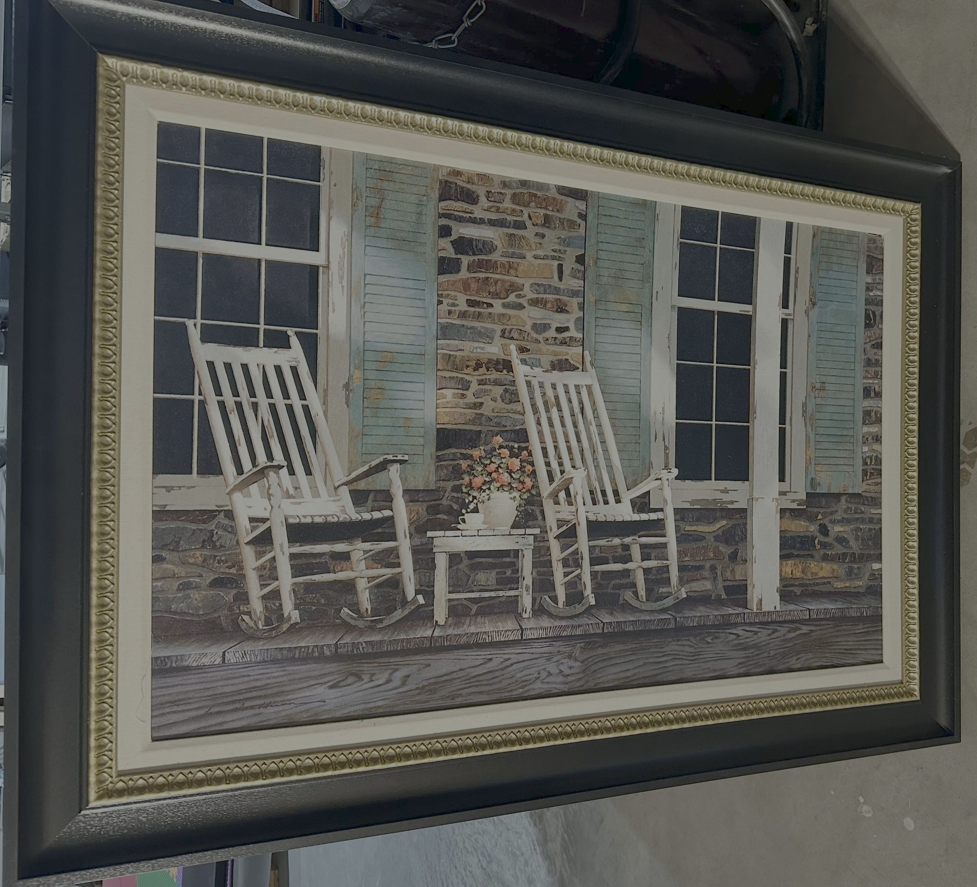 framed art print titled "Sunday Afternoon - Front Porch - Lemonade" by John Rossini
