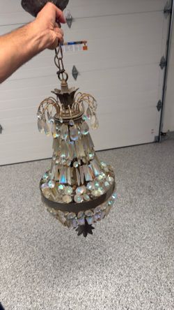Vintage Chandelier Colored crystal