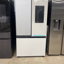 White Samsung Bespoke Refrigerator With Family Hub MT5A