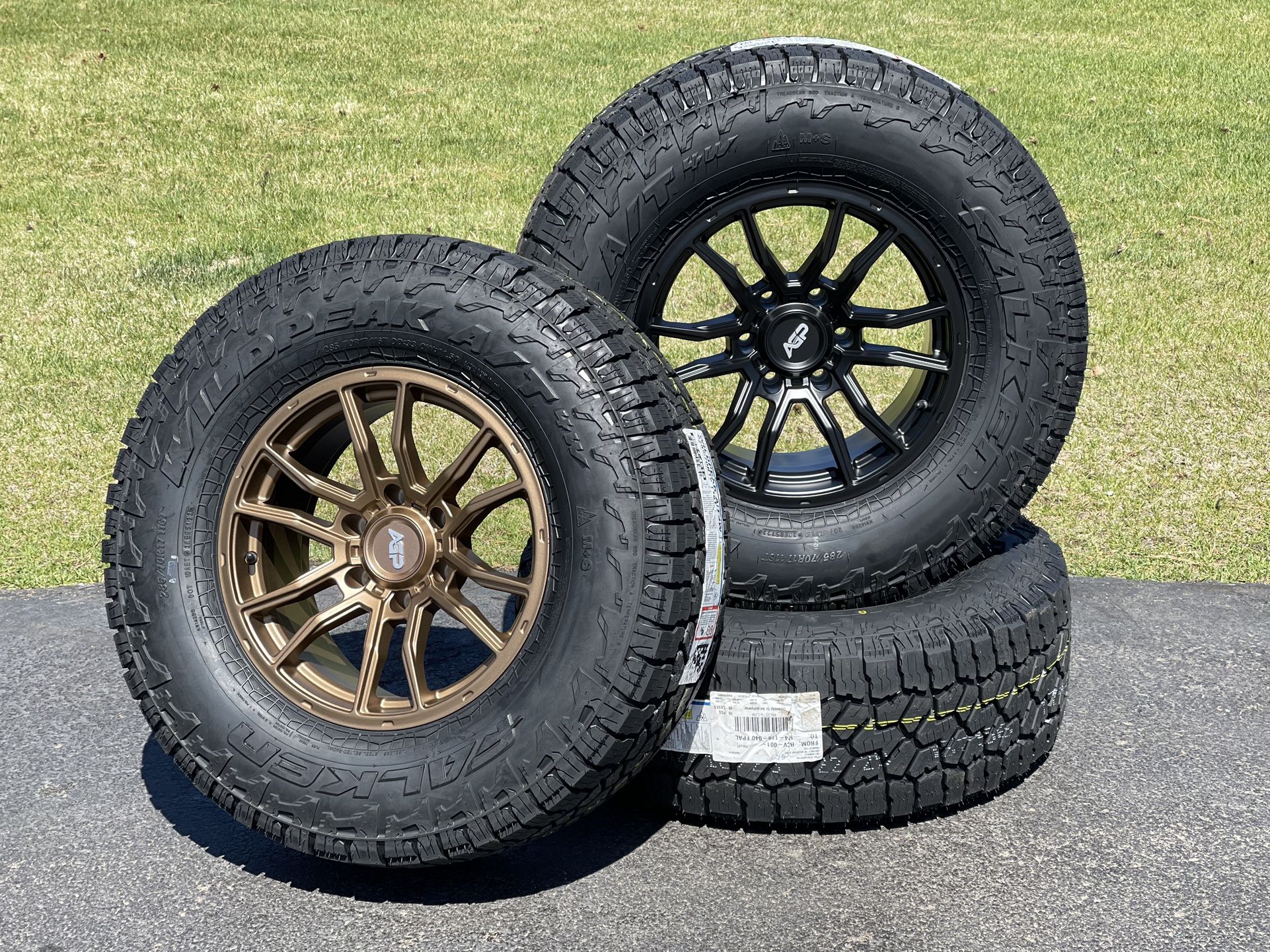 NEW 33” AGP 306 wheels GMC Chevy 6 lug Rims Toyota Falken AT4W 285/70R17 A/T Tires