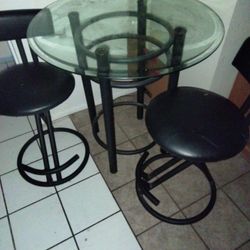 Glass Table & 2 Chairs