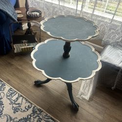 Pie Crust Vintage Two Tier Table 